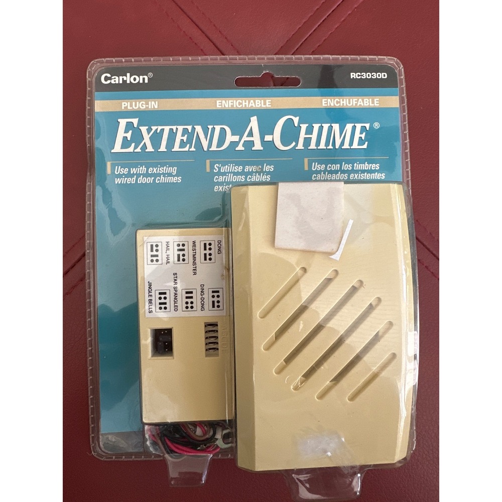 Carlon Extend-A-Chime RC3030D Wireless Doorbell Extender Plug-In Receiver White
